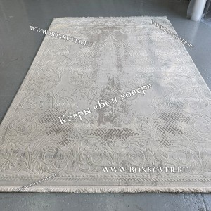 Ковер Турция Для Гостиной Дизайн 96 Белый со Светло-серым