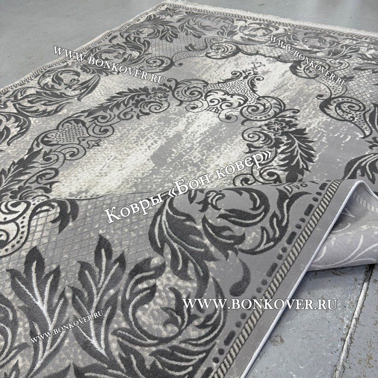 Ковер Для Гостиной Медальон Дизайн 30544 Серый