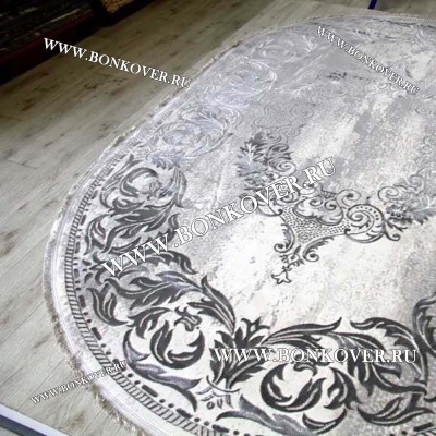 Ковер Турция Для Гостиной Дизайн 95 Серый Овал