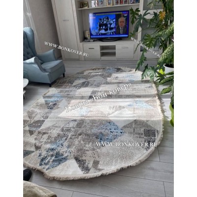 Овальный Современный Геометрический Тонкий Ковер Арт 29943